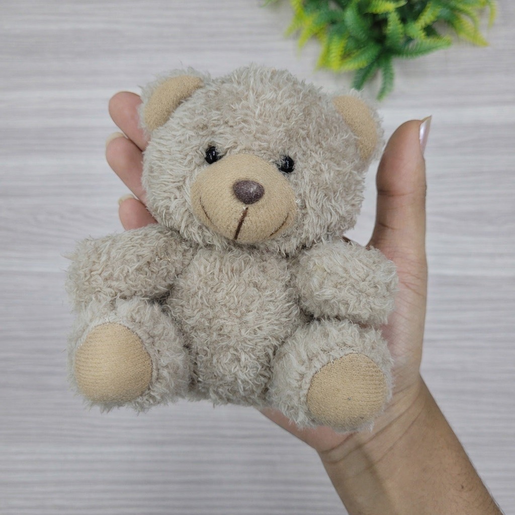 Ursinho De Pelúcia 12Cm – Bege, Marrom E Rosa Para Decoração Alta Qualidade Ótimo Custo-Benefício — imagem 2 de 2