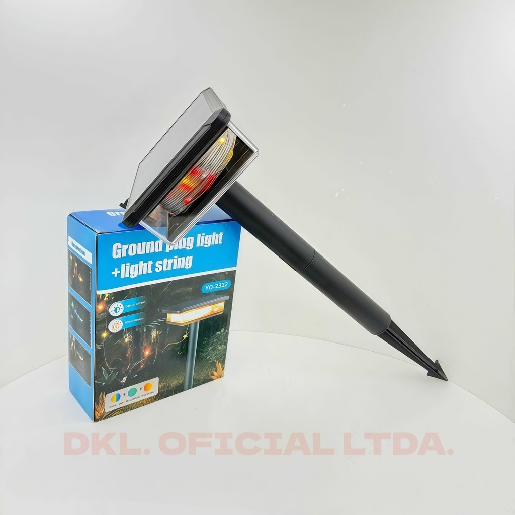 Luminária Solar Led Jardim Espeto 38cm Cordão 5m Pisca Pisca À Prova D'água Decoração Balizador BINGO