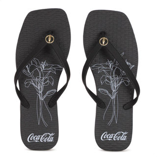 Chinelo Coca Cola Square Lilium Preto - Feminino em Oferta na Shopee