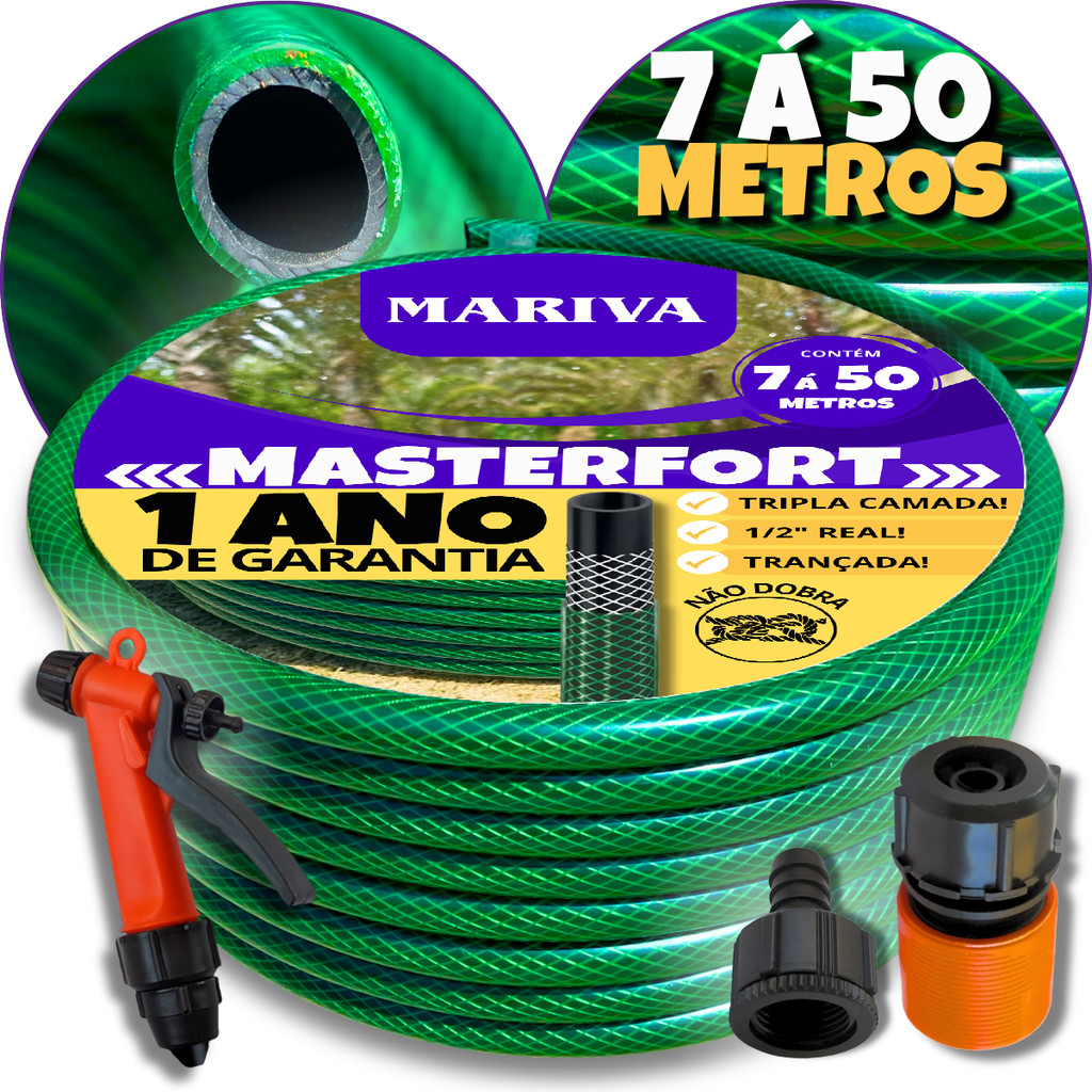 Mangueira de Jardim para Lavadora de Alta Pressão Resistente Trançada 1/2" (tripla Camada) em Oferta na Shopee