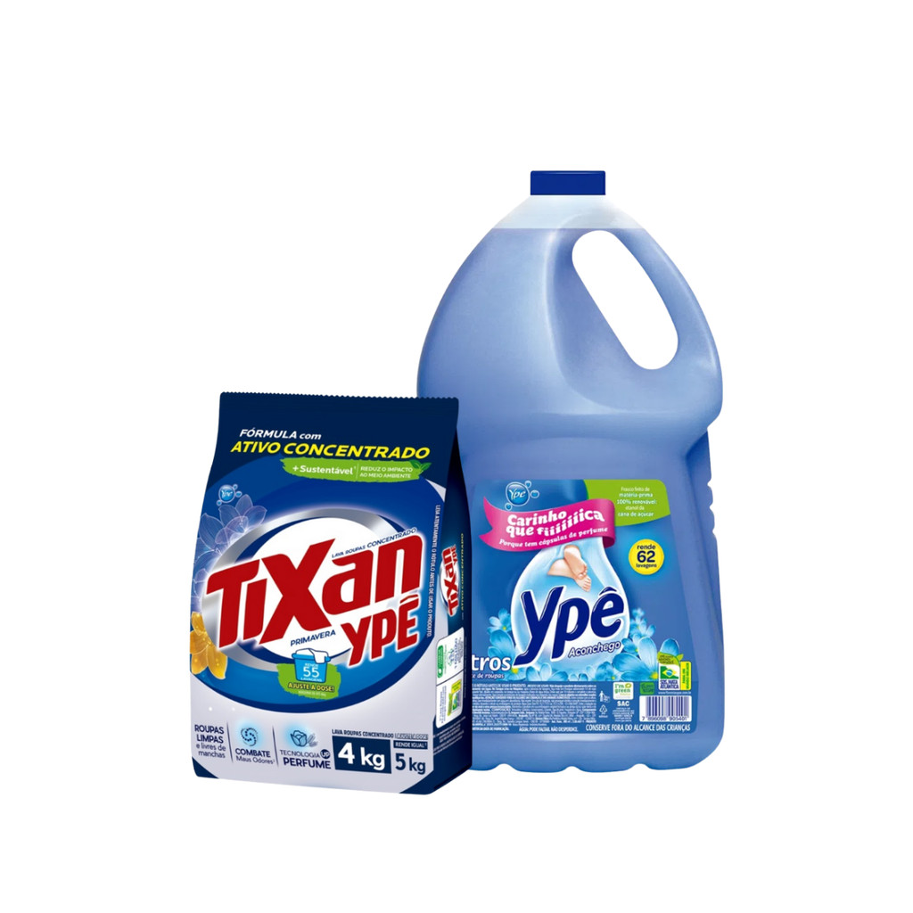 Kit Lava Roupas Primavera 4kg + Amaciante Aconchego Ypê 5L