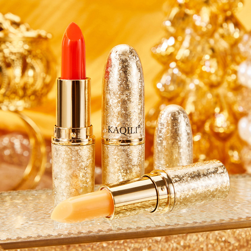 Kakili caroteno bálsamo labial que muda de cor, Primer hidratante, hidratante, máscara labial Anti-secagem, batom com se