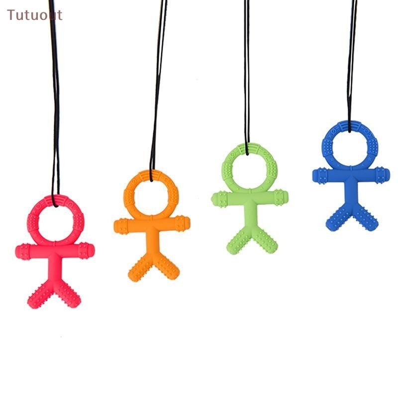 TUTU 1 Pc Pessoas Dos Desenhos Animados Mastigar Colar Bebê Silicone Mordedor Autismo Sensorial Brinquedos Mastigáveis B