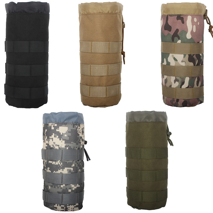 Ao ar livre molle tático saco de garrafa de água ventilador militar tático capa de garrafa de água cintura pendurado cam