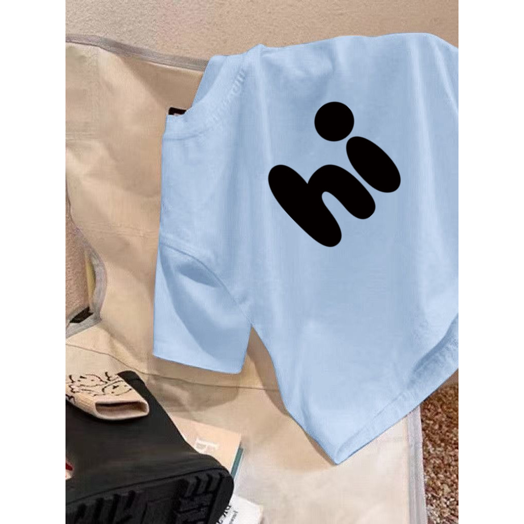 Algodão puro médio pequeno crianças dos desenhos animados All-Match impresso camiseta de manga curta verão novo estilo m