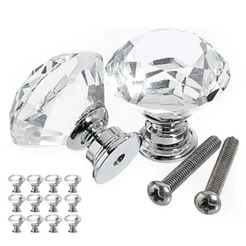 KIT 4 PUXADOR CRISTAL PARA ARMARIO GRAVETA MOVEIS 30MM