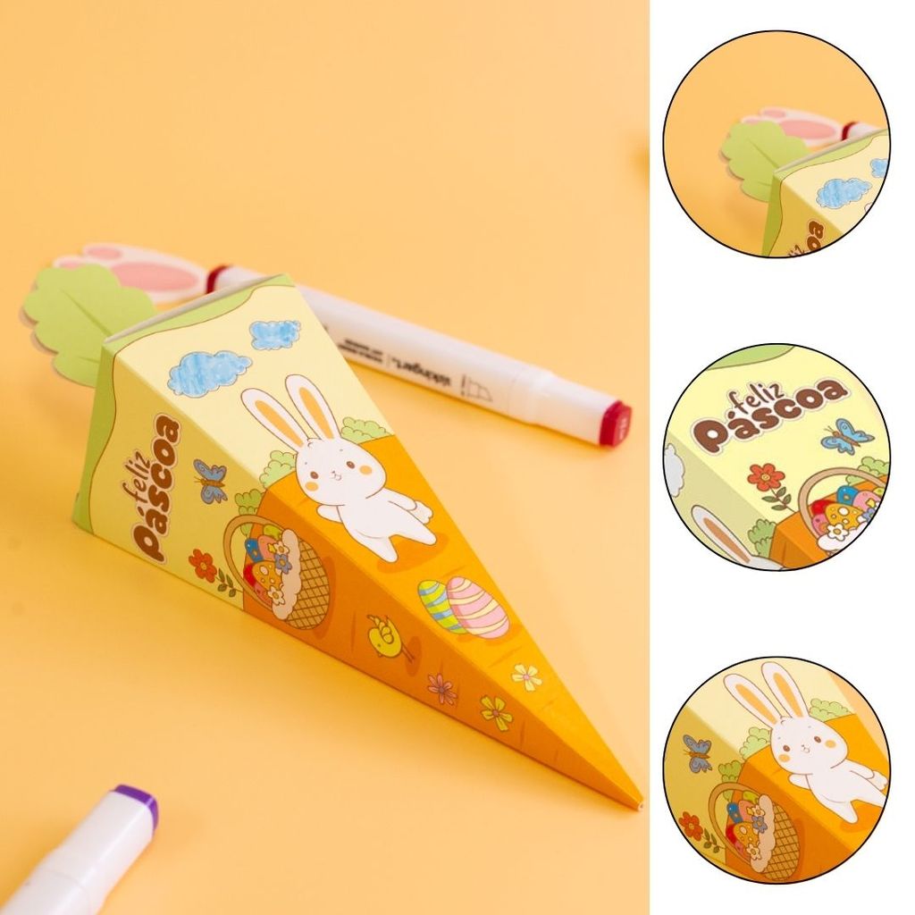 10 CAIXA CONE CENOURA  PASCOA COLORIR 5882 ( IDEIA PÁSCOA 2026 )