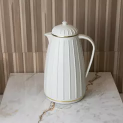 Garrafa Térmica Wolff Carrossel Branca 1L Plástico para Café Chá Água Bebidas Quentes ou Frias Mesa Casa Escritório