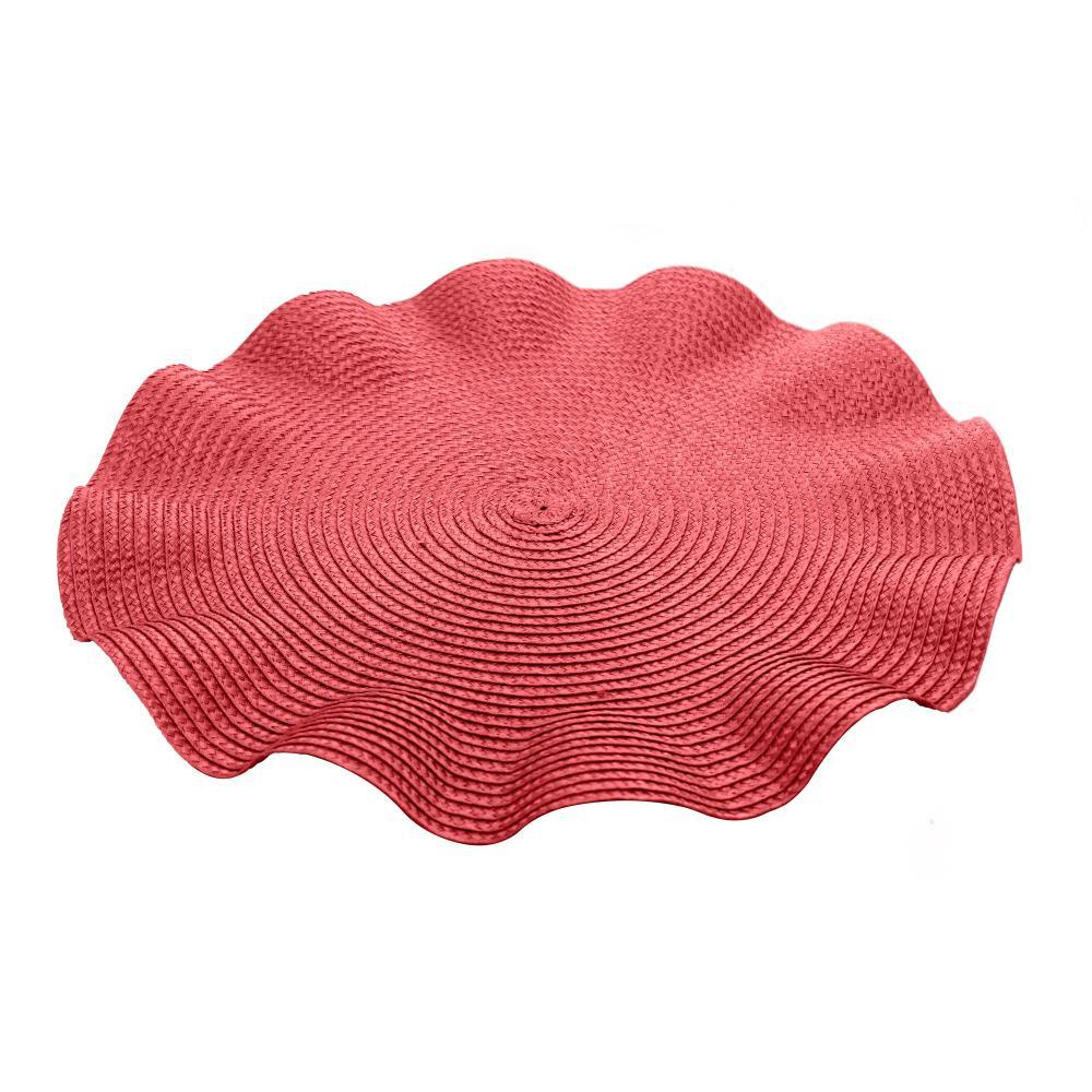 Lugar Americano Wolff Babado de Poliéster Vermelho em Oferta na Shopee