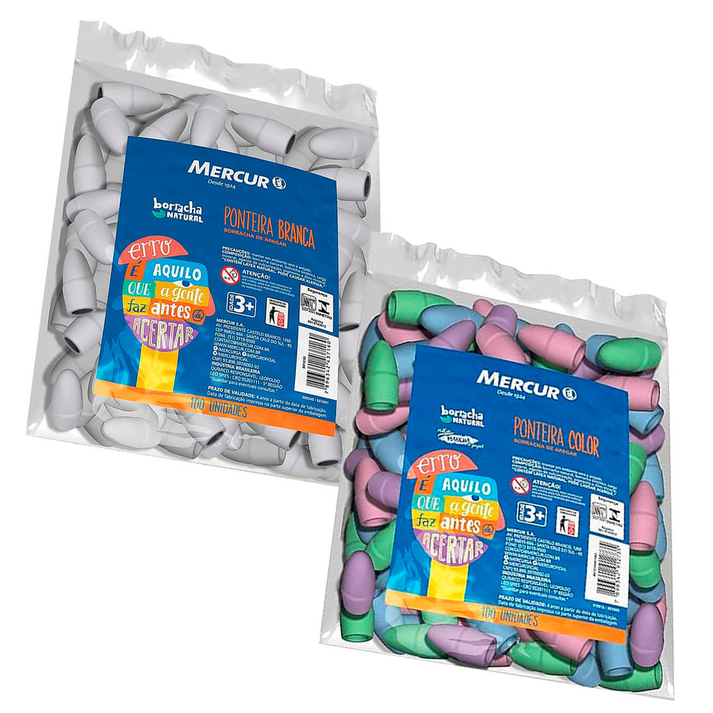 Borracha Ponteira Para Lapis Caneta Mercur 100 Unidades em Oferta na Shopee