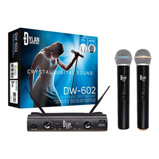 MICROFONE SEM FIO DYLAN DW602 UHF C/2 MICROFONES BASTAO em Oferta na Shopee