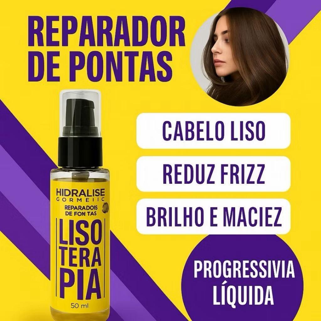 Óleo Reparador de Pontas Lisoterapia 60 ml Anti Frizz , Selador de Pontas e Brilho Capilar