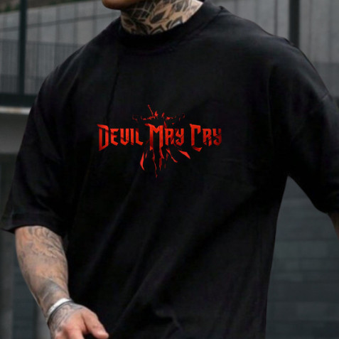 [Camiseta Premium em Algodão Puro]GXG Camiseta Oversized Devil May Cry Dante Algodão Streetwear Masculina Academia Estil