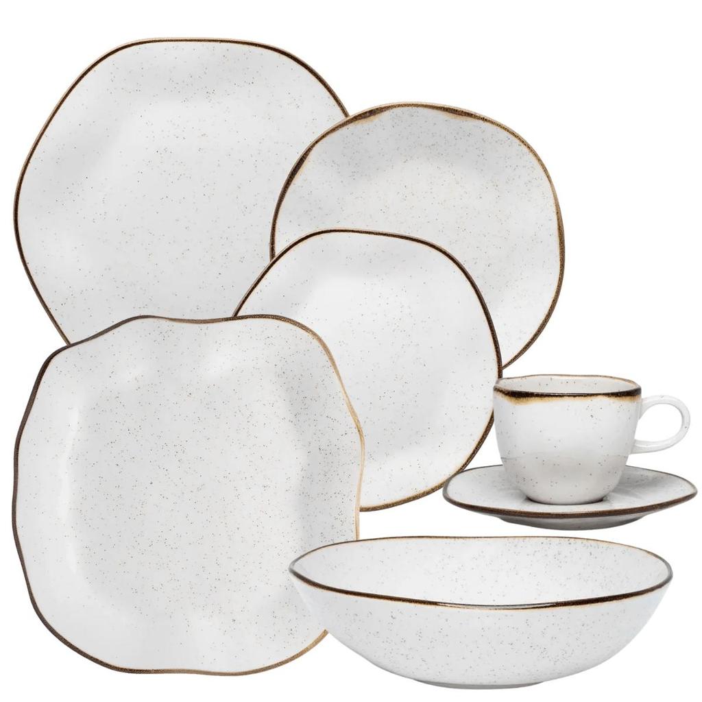 Aparelho de Jantar e Chá 22 Peças Oxford Ryo Maresia em Oferta na Shopee