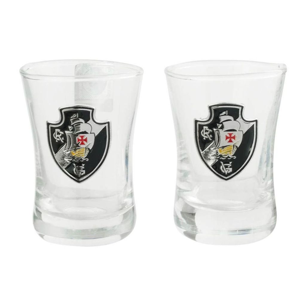 Jogo 2 Copos Shot Vidro 50ml - Vasco