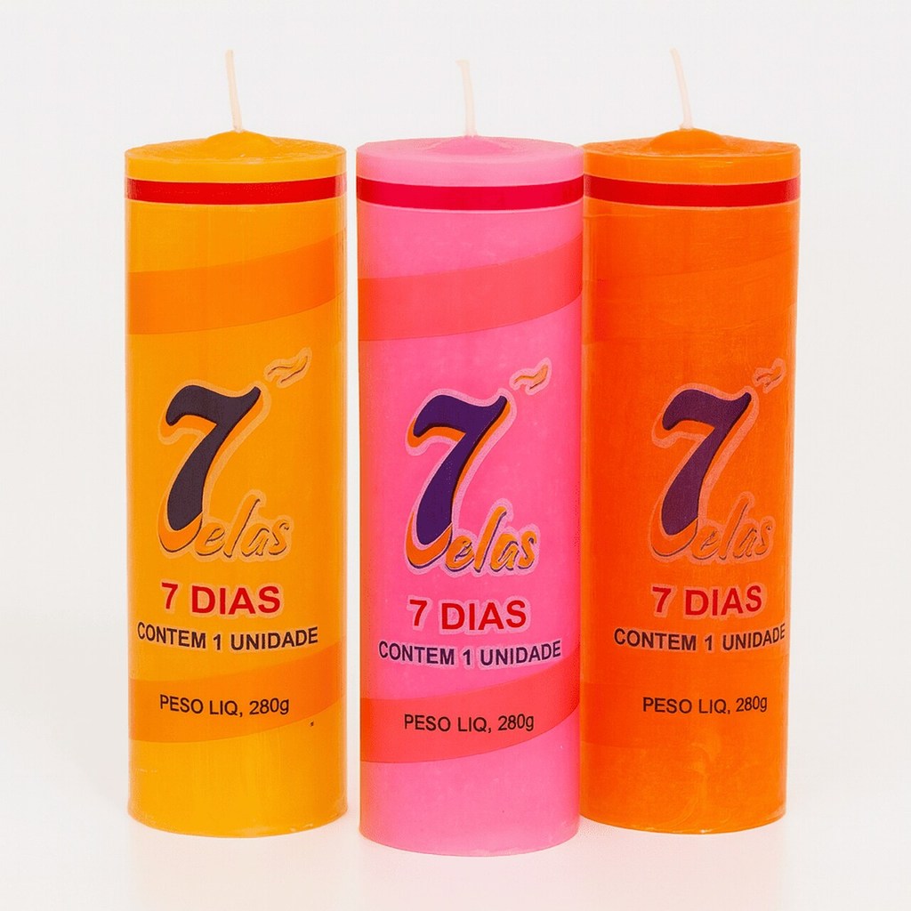 VELA DE  7 DIAS 280 GR - COLORIDA em Oferta na Shopee