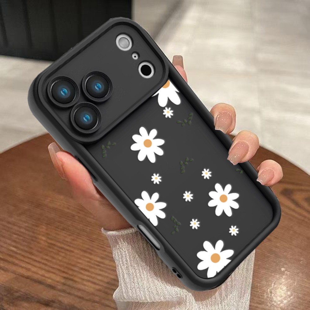 Capa de Anti-Impacto Para Samsung A07 A17 A56 A36 A55 A54 A16 A15 A14 A35 A32 A16 Capinha Padrão de crisântemo branco