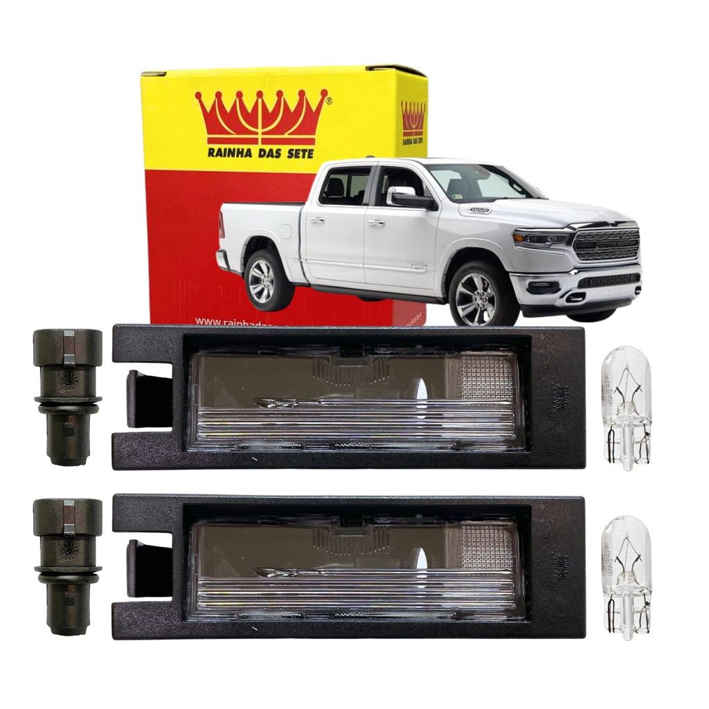 Par Lanterna Luz de Placa Para Dodge RAM 2.0 AT 4X4 2.0 2019 Com Soquete + Lâmpadas ETE 7136s