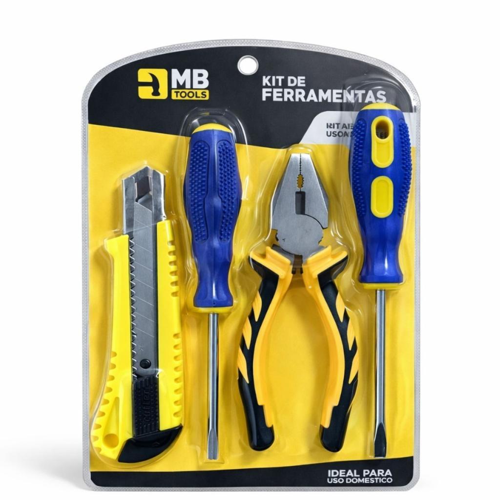 Kit Jogo Ferramentas Domésticos Com 4 Peças - Mb Tools