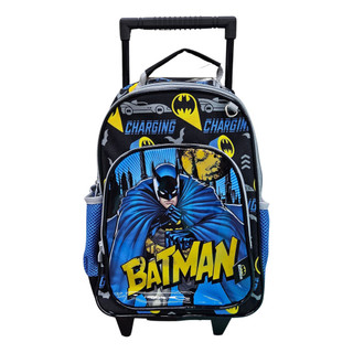 Mochila Infantil Batman com Rodinhas Tamanho M - Escolar e Super Resistente