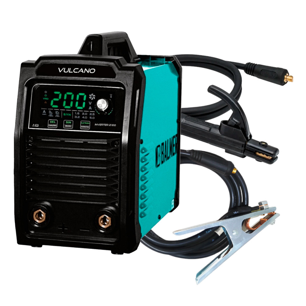 Máquina de Solda Balmer Vulcano Inverter 2100 TIG (DC) e Eletrodo (MMA) Monofásica (220v)