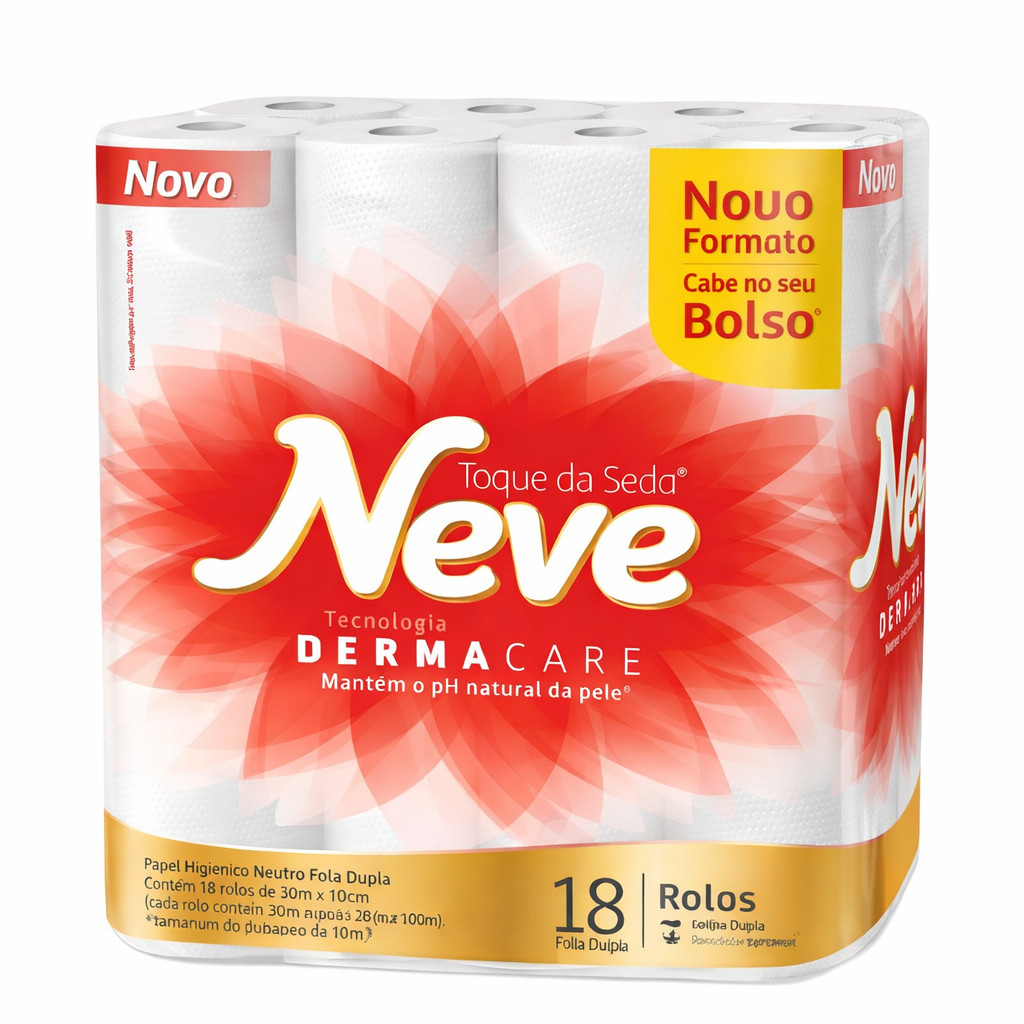 PAPEL HIGIÊNICO NEVE FARDO COMPACTO 20M COM 18UNIDADES NEUTRO