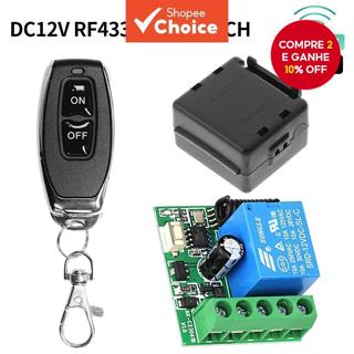 Interruptor de Controle Remoto Sem Fio 433Mhz 12V 1CH RF 10A Receptor de Relé e Transmissor 2CH Para Fechadura em Oferta na Shopee