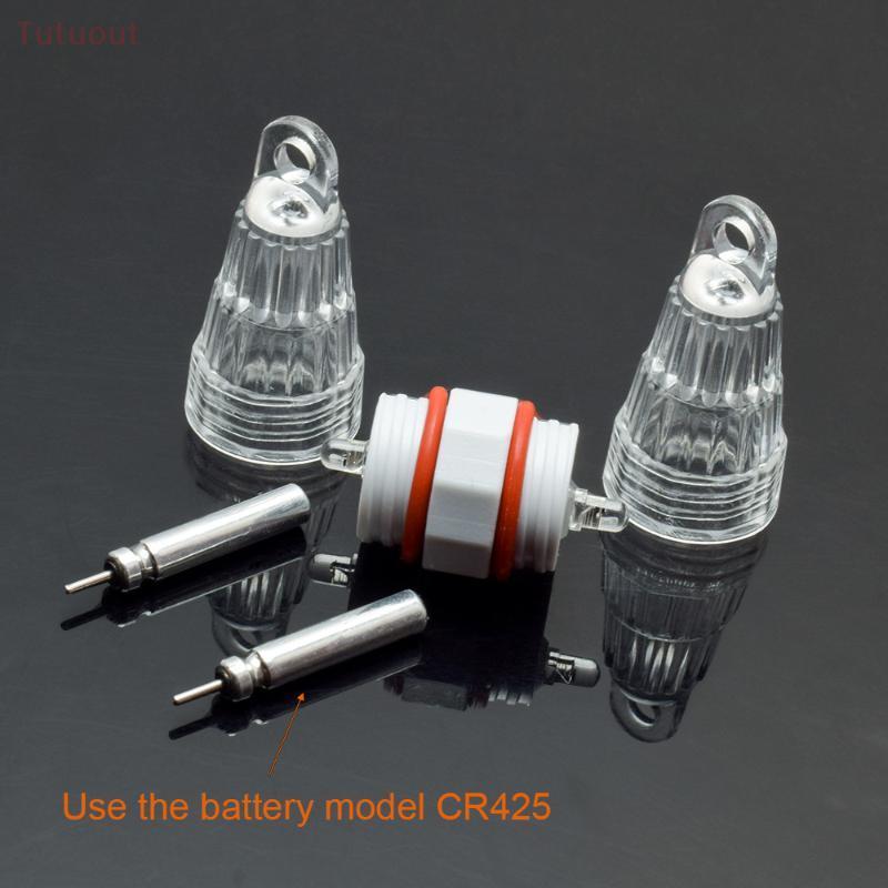 TUTU 1Pc Led Luz De Pesca Com 2 Baterias À Prova Dwaterproof Água Duplo Piscando Subaquático Sucção Peixe Acessórios Ao 