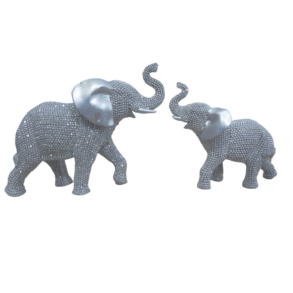2 Elefantes Indianos Sorte Sabedoria Kit Decoração Luxo