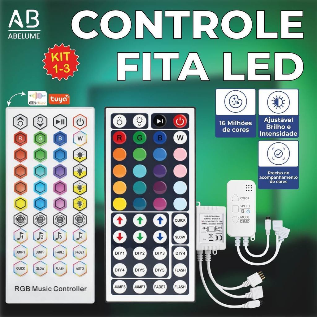 Controle Fita Led Smart Musica RGB via Aplicativo Tuya em Oferta na Shopee