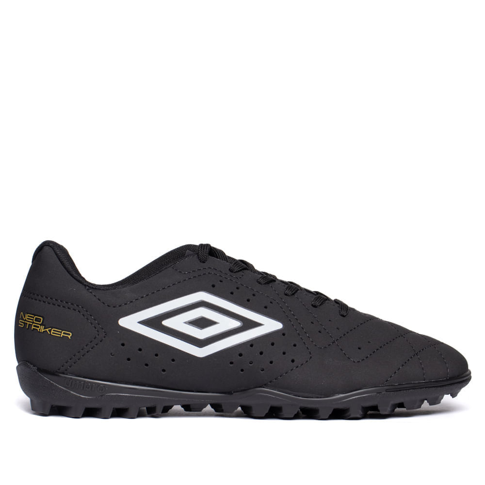 Chuteira Masculina Umbro Neo Striker Society Preto/Dourado em Oferta na Shopee