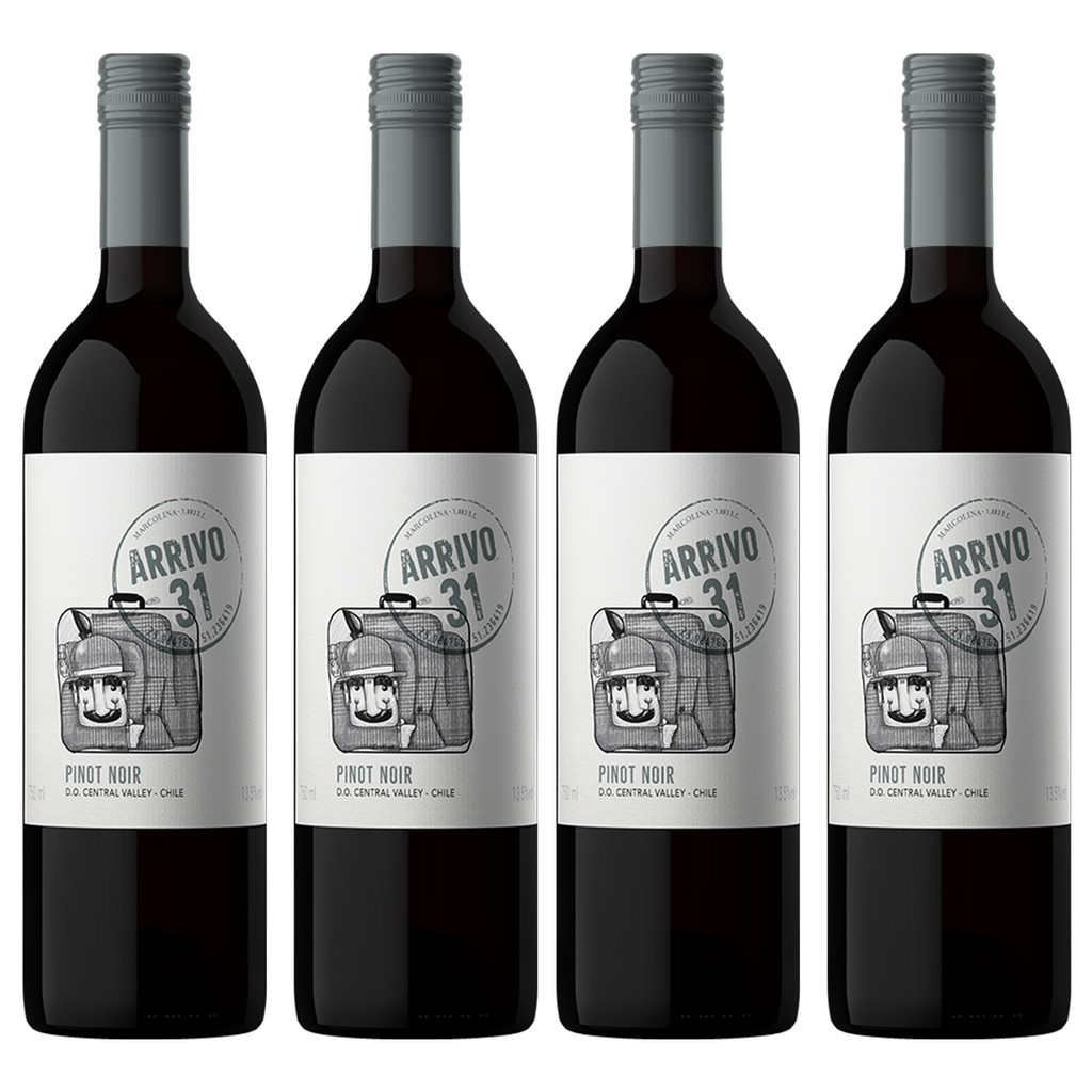 Vinho Tinto Seco Chileno Arrivo 31 Pinot Noir 750ml Kit 4 Unidades em Oferta na Shopee