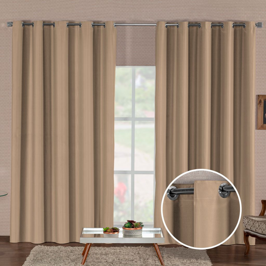 Cortina Blackout Total Sala Quarto Escritório Bloqueio Luz Térmico Privacidade Decor Luxo Várias Medidas Ilhós Promoção