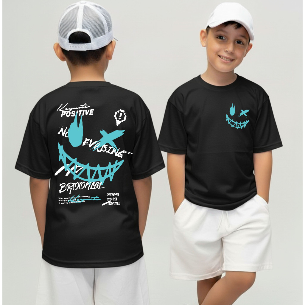 Camiseta Infantil Streetwear Malha 30.1 100% Algodão Camisa Estilosa Juvenil Blusa Infantil Unissex Estampa Grande