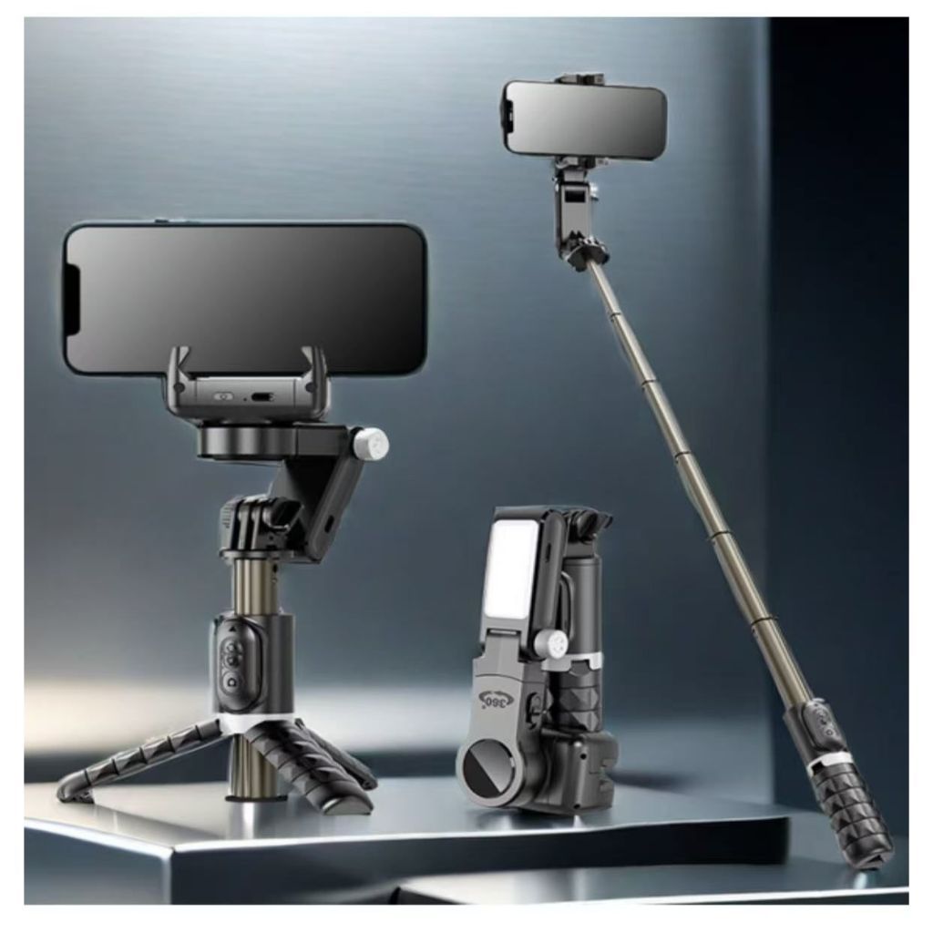 Gimbal Estabilizador Celular Pro Vertical Horizontal Tripé Com Luz De Enchimento L08 Q18