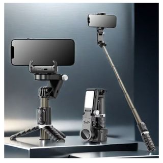 Gimbal Estabilizador Celular Pro Vertical Horizontal Tripé Com Luz De Enchimento L08 Q18