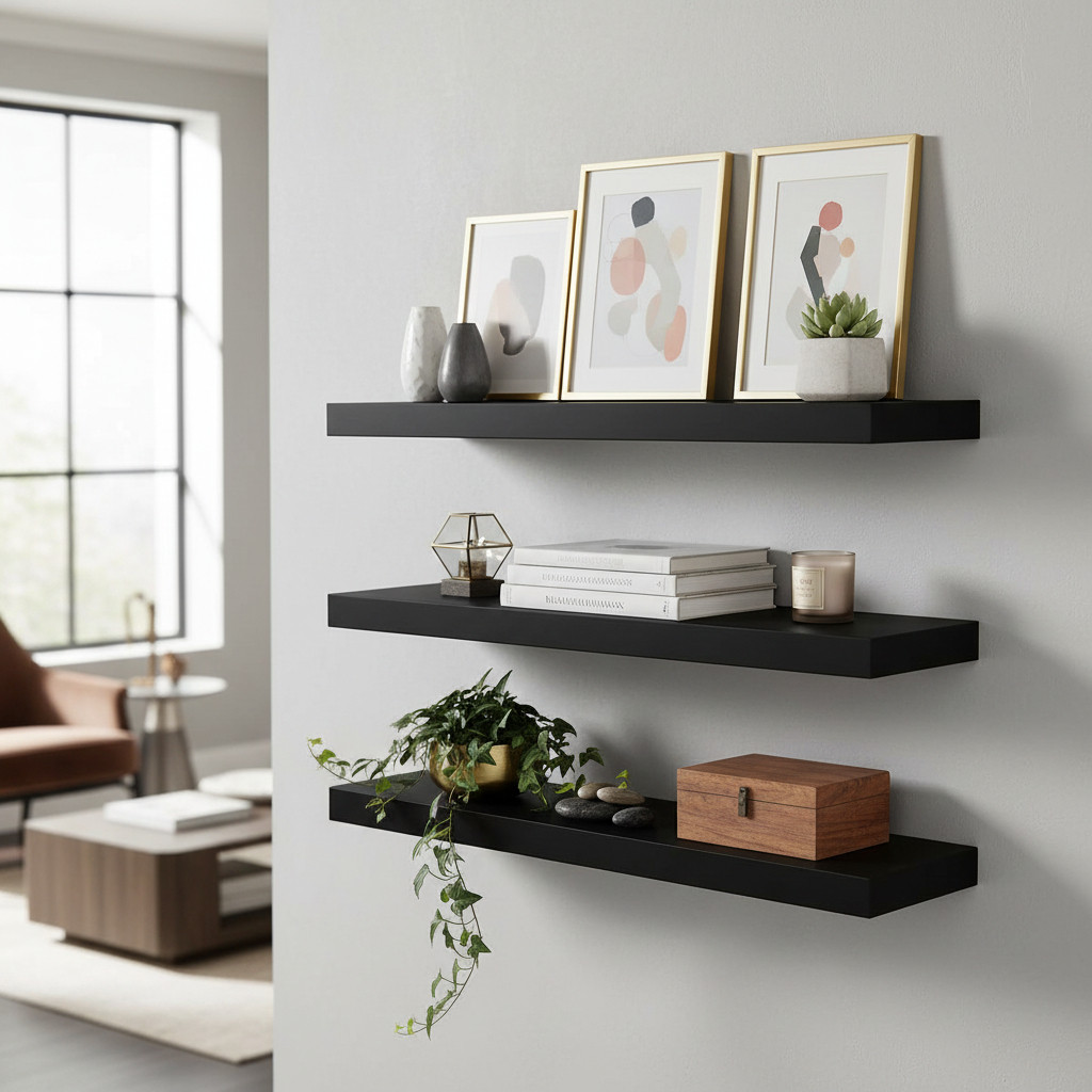 Kit 3 Prateleiras Preto Fosco 30x10cm Mdf Luxo Sofisticado Com Kit Instalação Promoção Envio Imediato em Oferta na Shopee