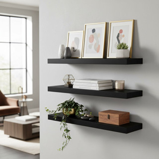 Kit 3 Prateleiras Preto Fosco 30x10cm Mdf Luxo Sofisticado Com Kit Instalação Promoção Envio Imediato em Oferta na Shopee