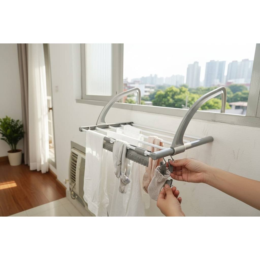 Varal Dobravel Portátil para Varanda Sacada Retrátil Secar Roupa Tênis em Oferta na Shopee