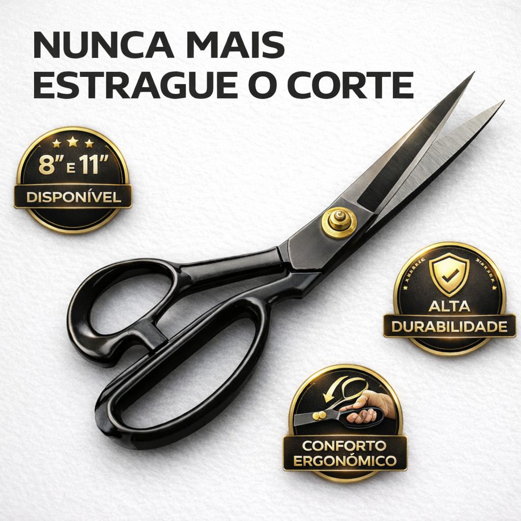 Tesoura Profissional Costura Titanium Corte Preciso Tecidos Leves Pesados em Oferta na Shopee