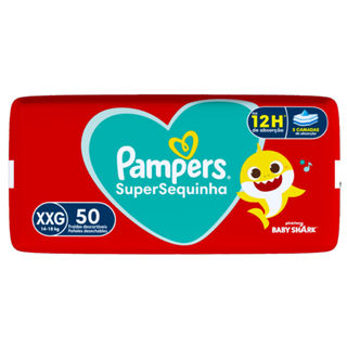 Fralda Descartável Pampers Supersequinha Super XXG 50 Unidades em Oferta na Shopee