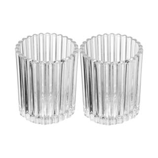 2 Porta Velas Wolff Lines 8cm x 8cm x 10cm Vidro em Oferta na Shopee