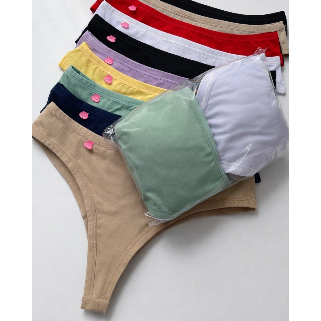 Kit 10 Calcinhas Fio Algodão Lisa Conforto Diário Não Marca
