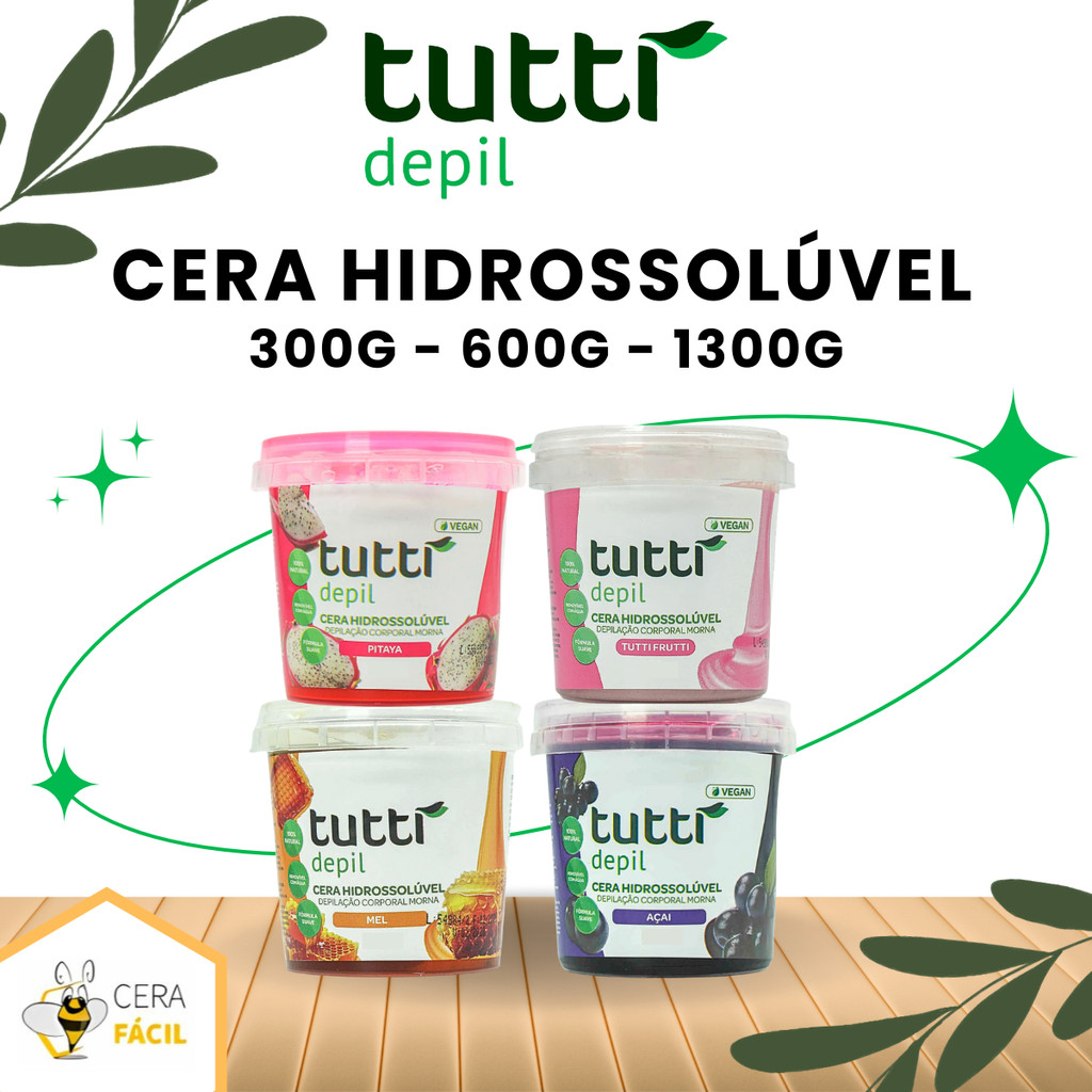 Cera Depilatória Hidrossolúvel Tutti Depil em Oferta na Shopee