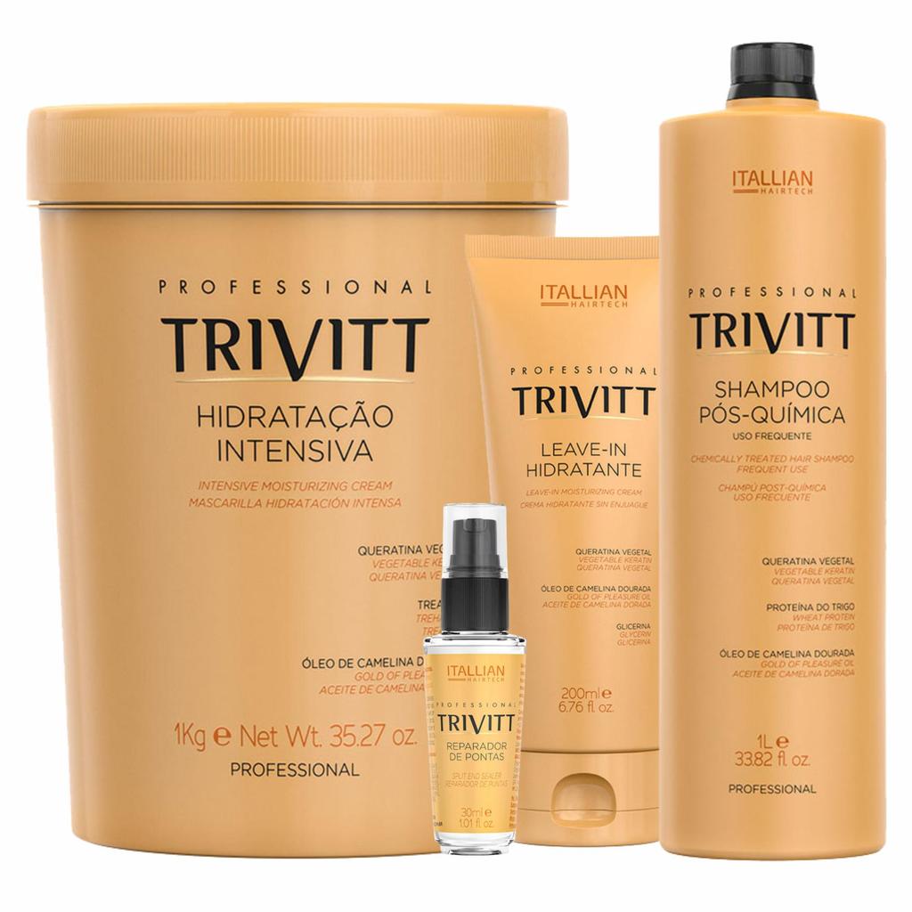 Kit Shampoo 1L + Máscara+ Leave In+ Reparador Itallian