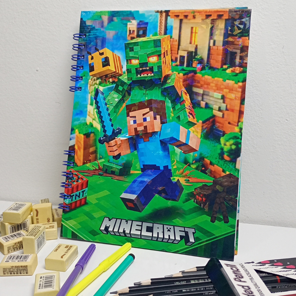 Caderno Universitário MINECRAFT Capa dura 1 matéria em Oferta na Shopee