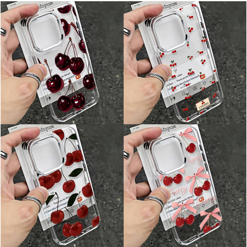 Capa Para Samsung Galaxy A52 A52S A33 A31 A50 A51 A53 A70 A71 A73 M15 M31 J7 PRIME A10S Lichee Padrão Cereja Revestiment