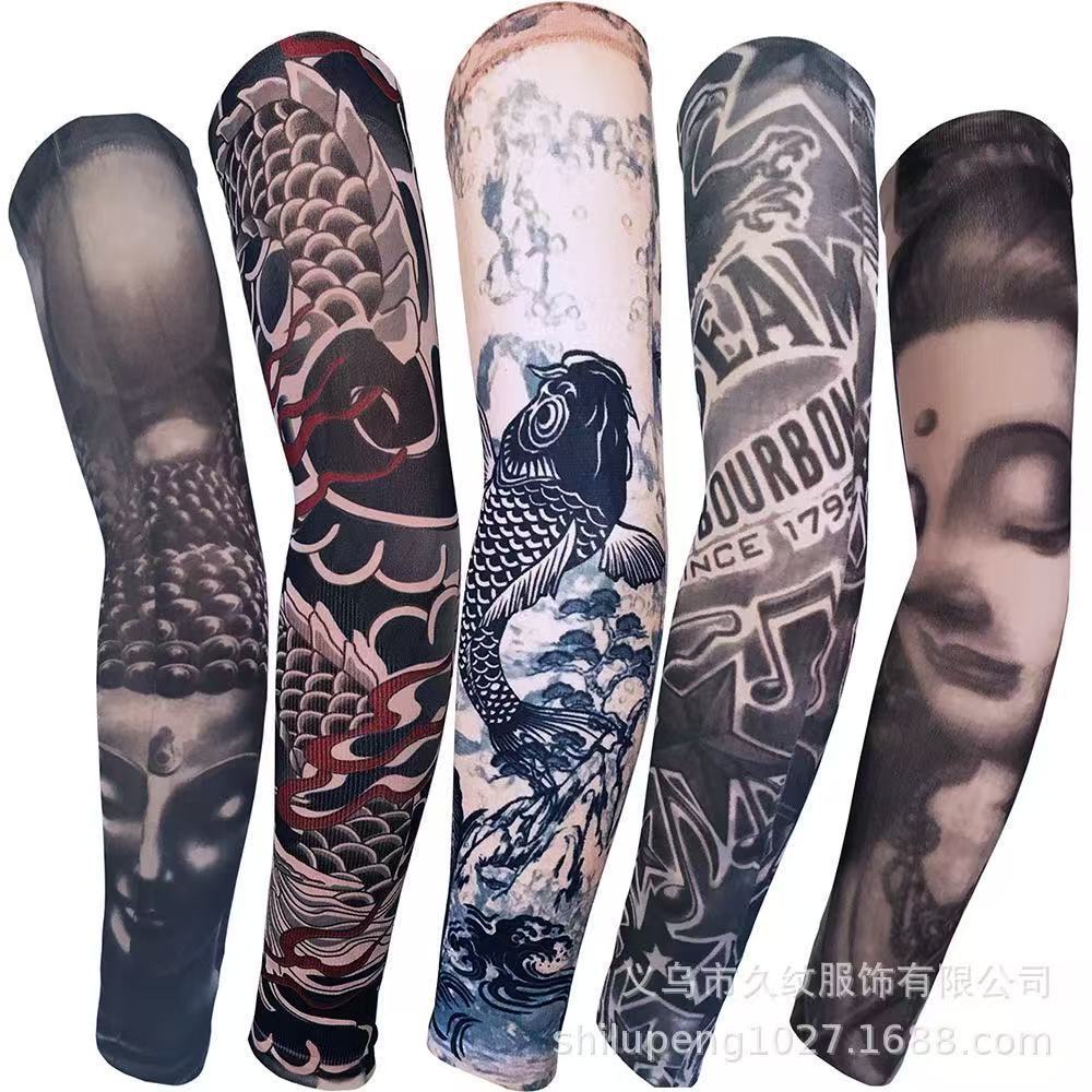 Par de Mangas Tattoo Tatuagem Falsa Manguito Tatuagem Sleeve em Oferta na Shopee