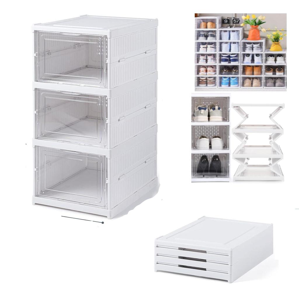 ARMARIO DOBRAVEL 3 ANDARES SAPATEIRA ORGANIZADOR DE BRINQUEDOS AUTOMATICO CAIXA EMPILHAVEL MULTIUSO