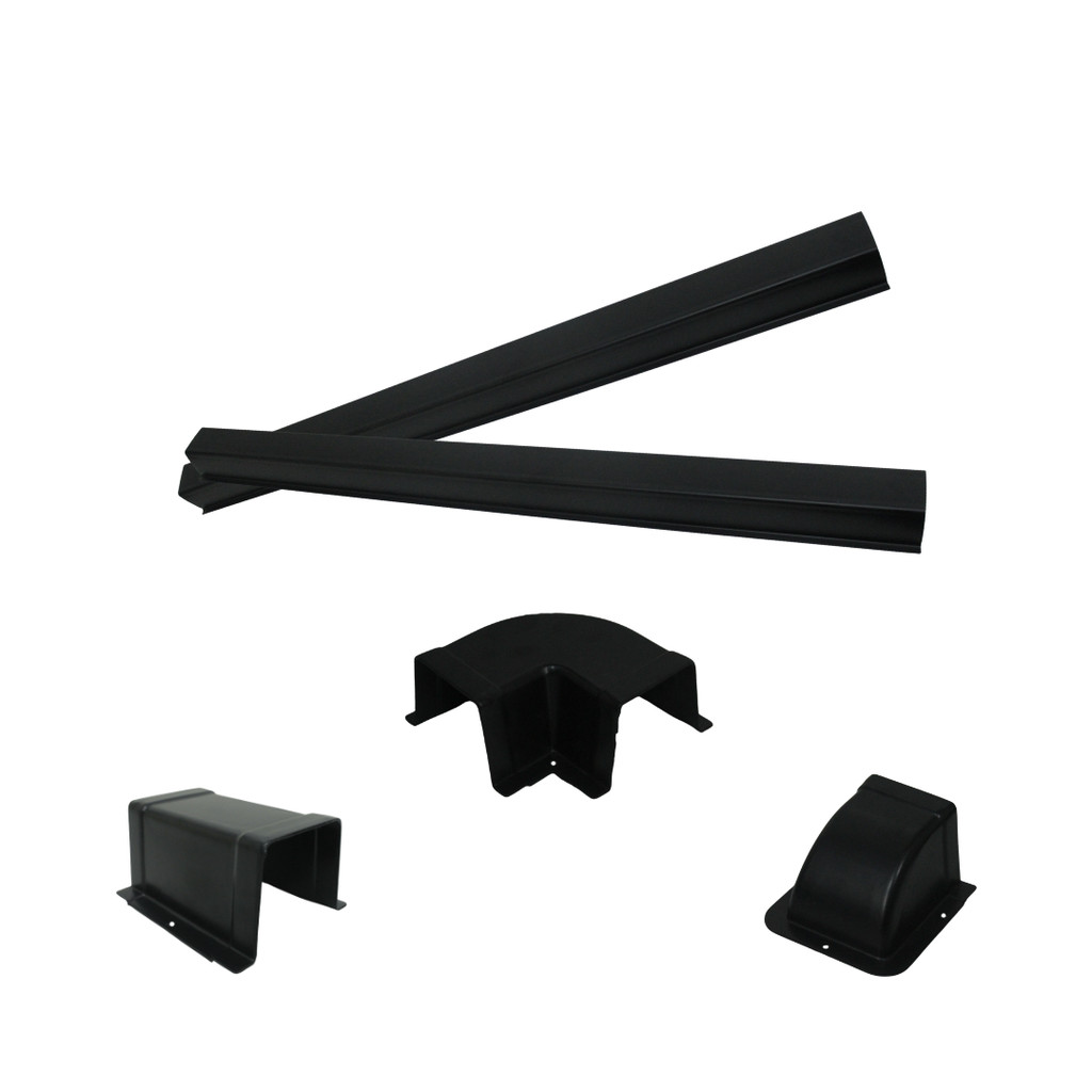 KIT CANALETA E CURVA PARA AR CONDICIONADO PRETA 60MM
